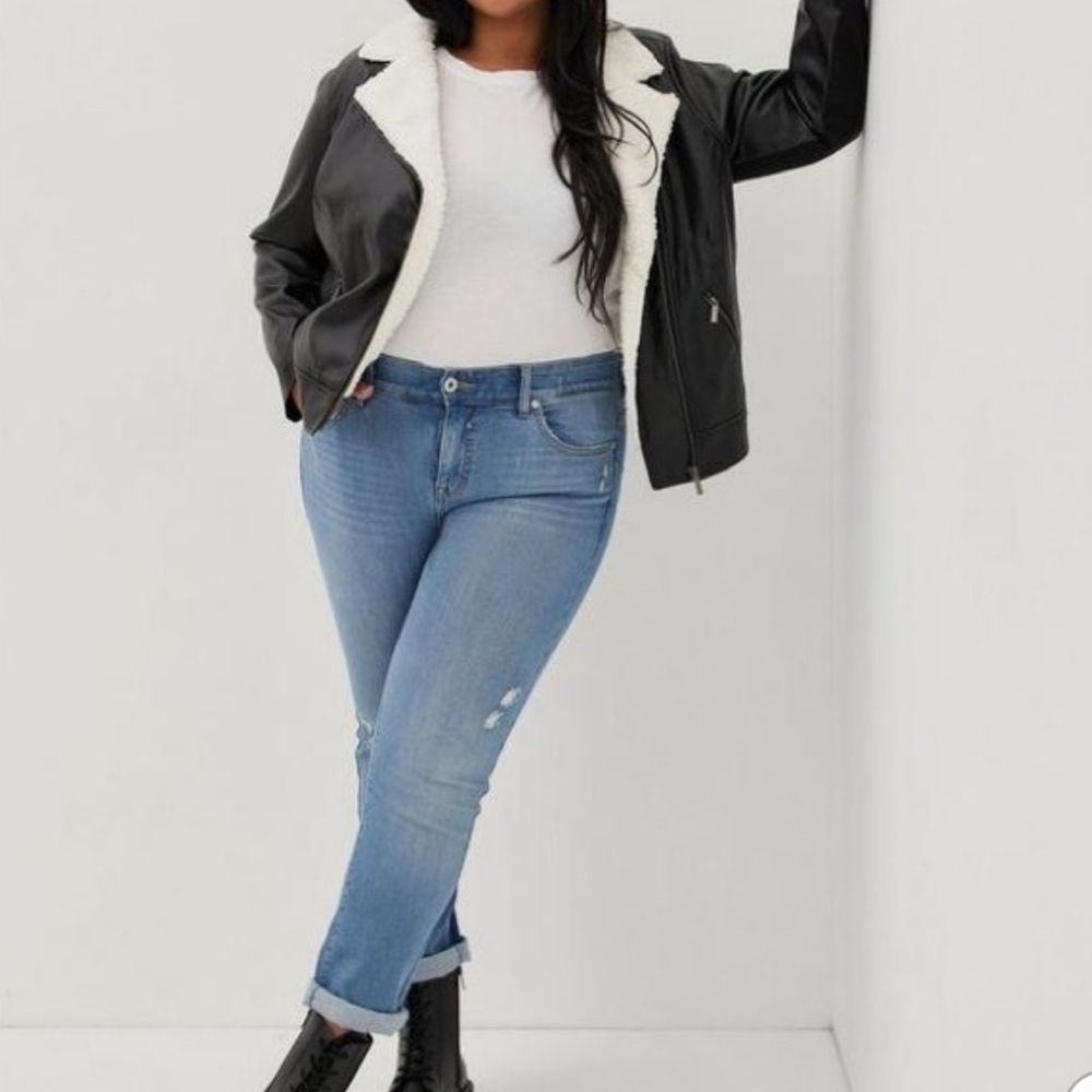 Torrid Vegan Leather Moto Jacket | Shearling Lined | Size 2X